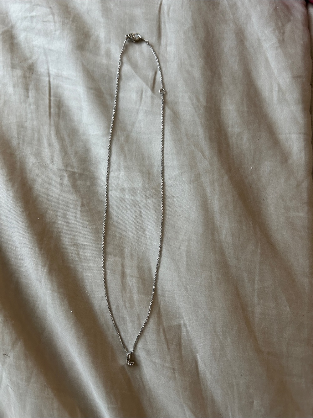 Delicate Silver Initial 'L' Pendant Necklace